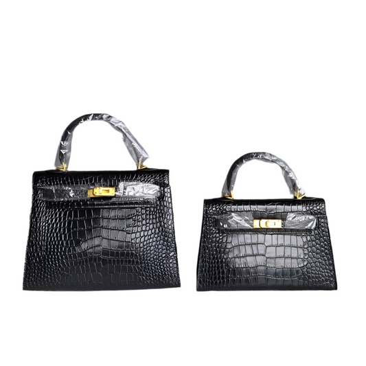 Sac « NOIR CROCO »